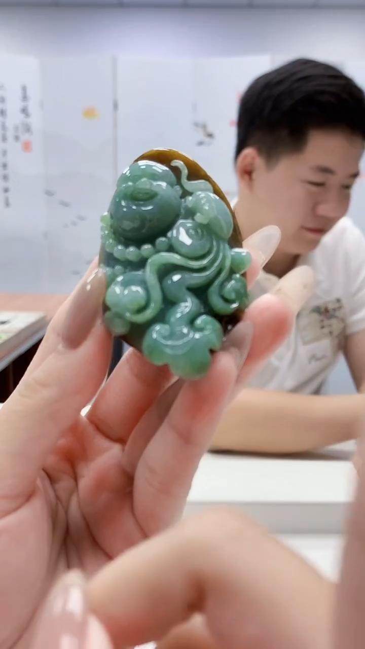 未镶嵌定制翡翠4917lr-毛货挂件85