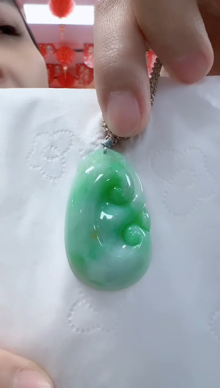 颈饰未镶嵌翡翠孤品如意宽23高38厚6