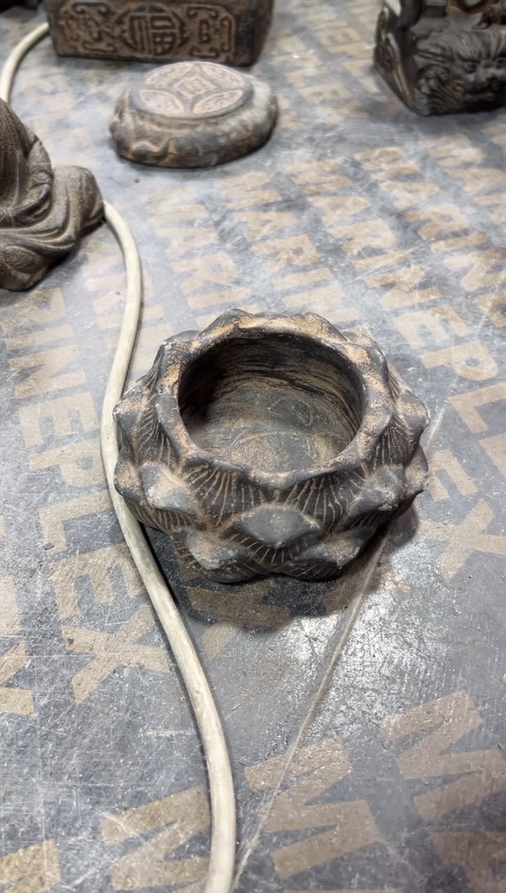 陶土【火山泥】莲蓬空心盆