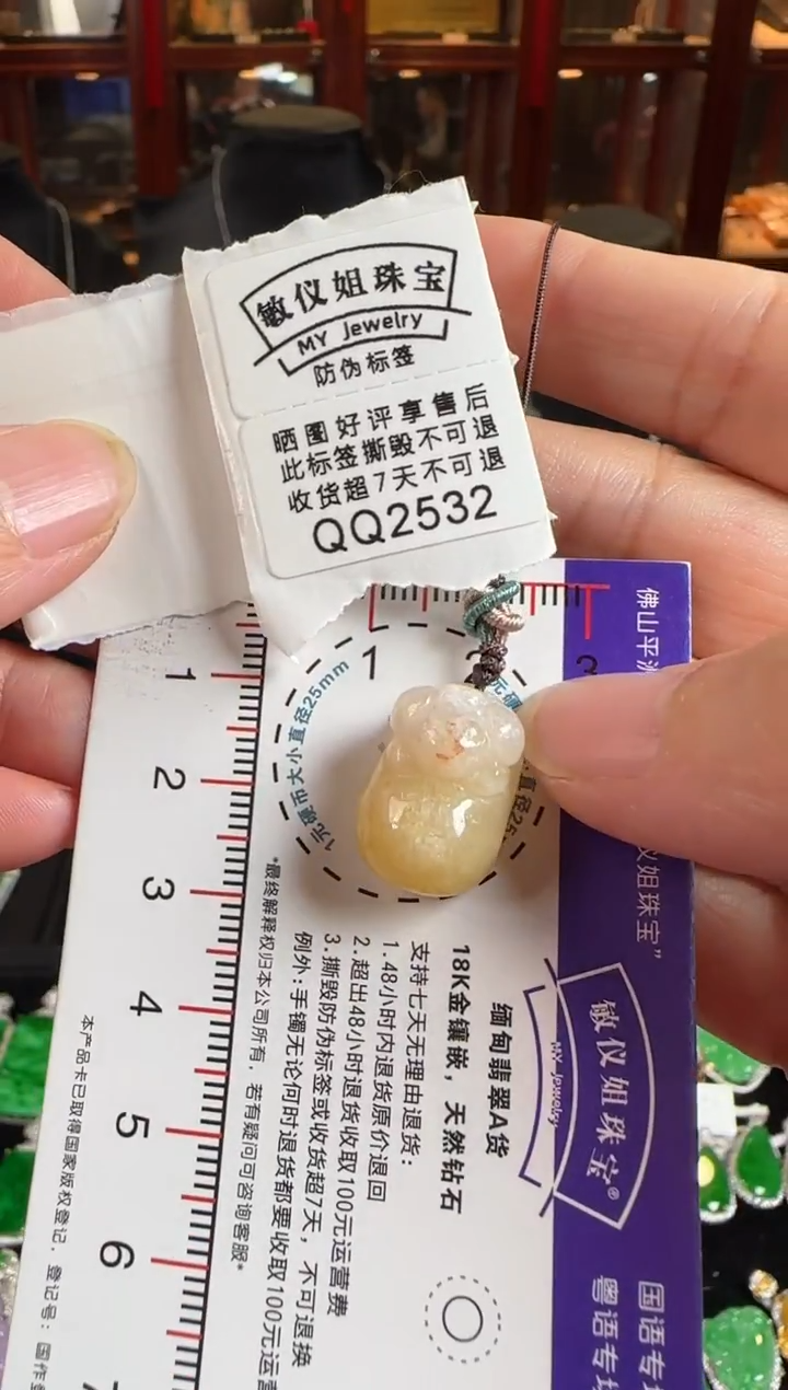 颈饰未镶嵌翡翠QQ2532金猪仔