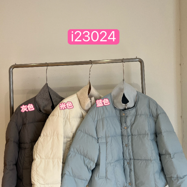 【杭州S姐精品女装】针织翻领假两件羽绒服23024