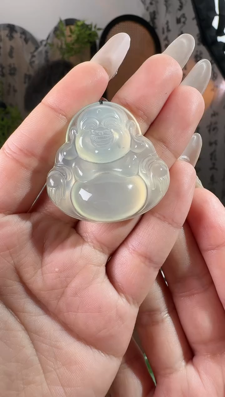 未镶嵌岫玉颈饰40高冰佛公