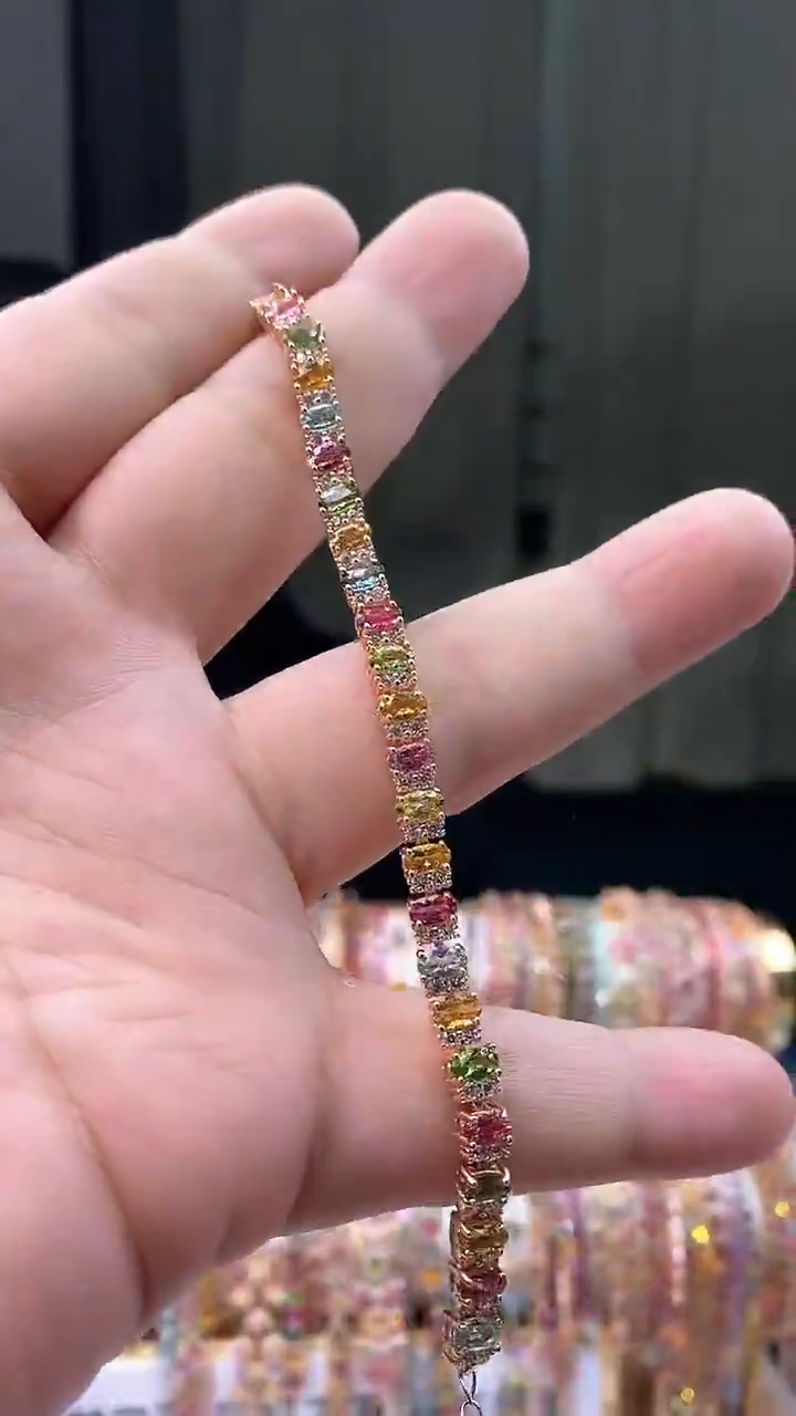 【闪购商品】碧玺手链银S925镶嵌15616165656165