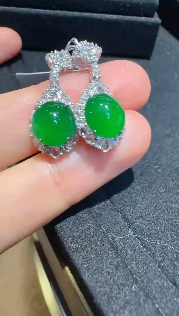 翡翠18K金镶嵌耳饰多样性团购发一件