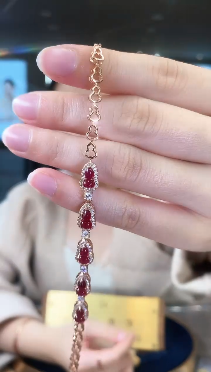 【闪购商品】红宝石手链银S925镶嵌09