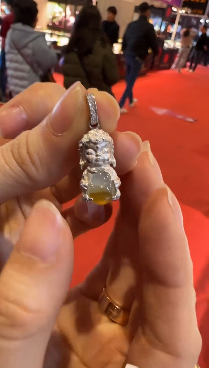 【闪购商品】翡翠银S925镶嵌吊坠(不含链)银镶