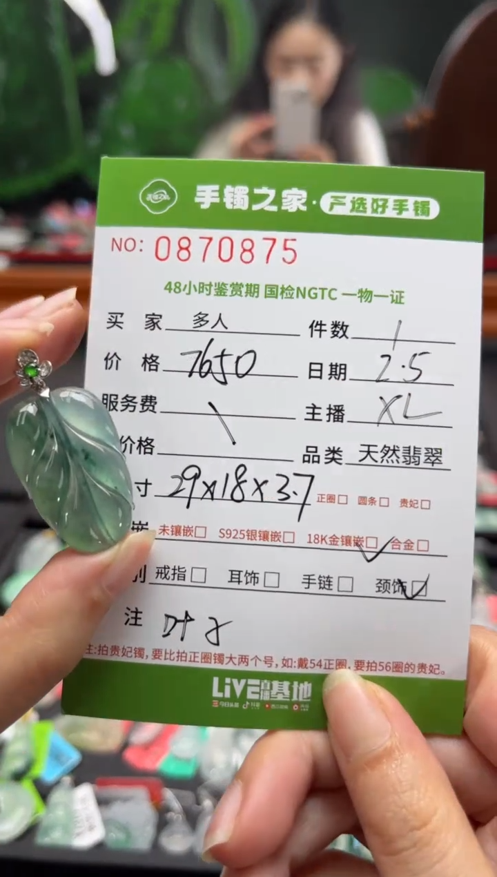 【闪购商品】翡翠颈饰18K金镶嵌多人