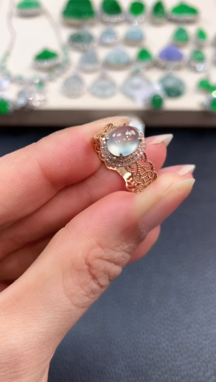 【闪购商品】翡翠戒指18K金镶嵌b151多样性一件发货   