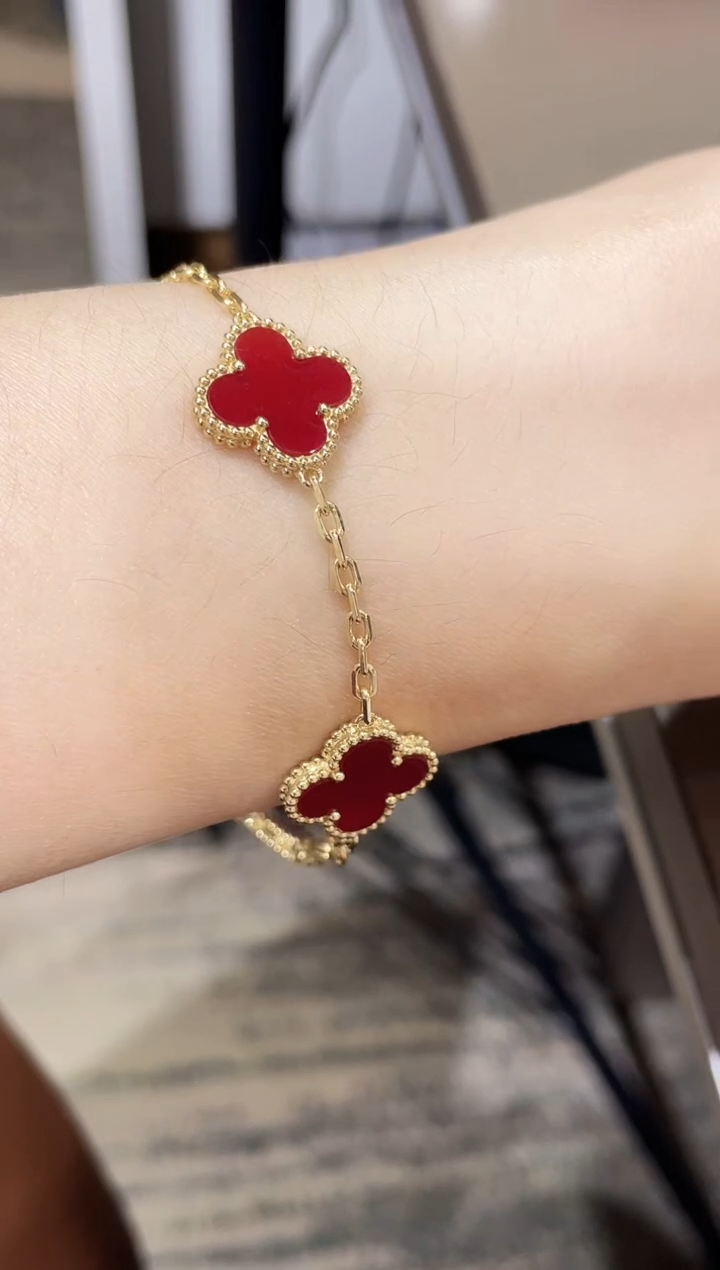 【闪购商品】玛瑙/玉髓手链18K金镶嵌手链