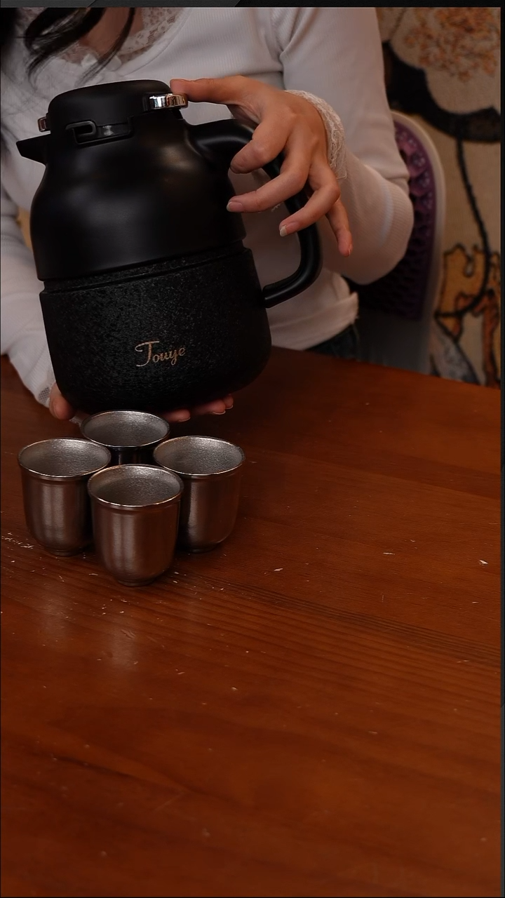 陶45-Touye透也钛壶+纯钛茶杯 1500ml-黑色