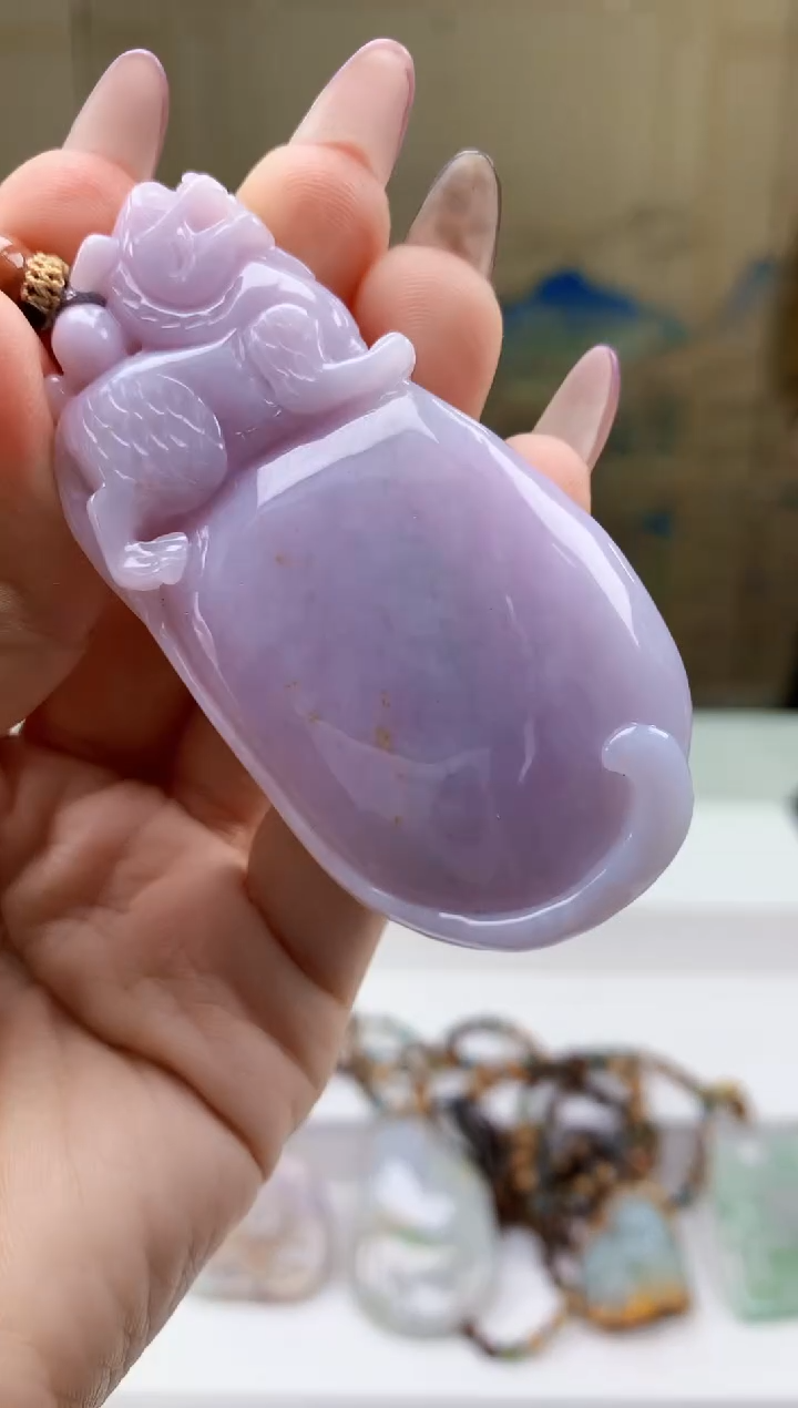 【闪购商品】定制翡翠未镶嵌5060ty-毛货挂件赠珠链237