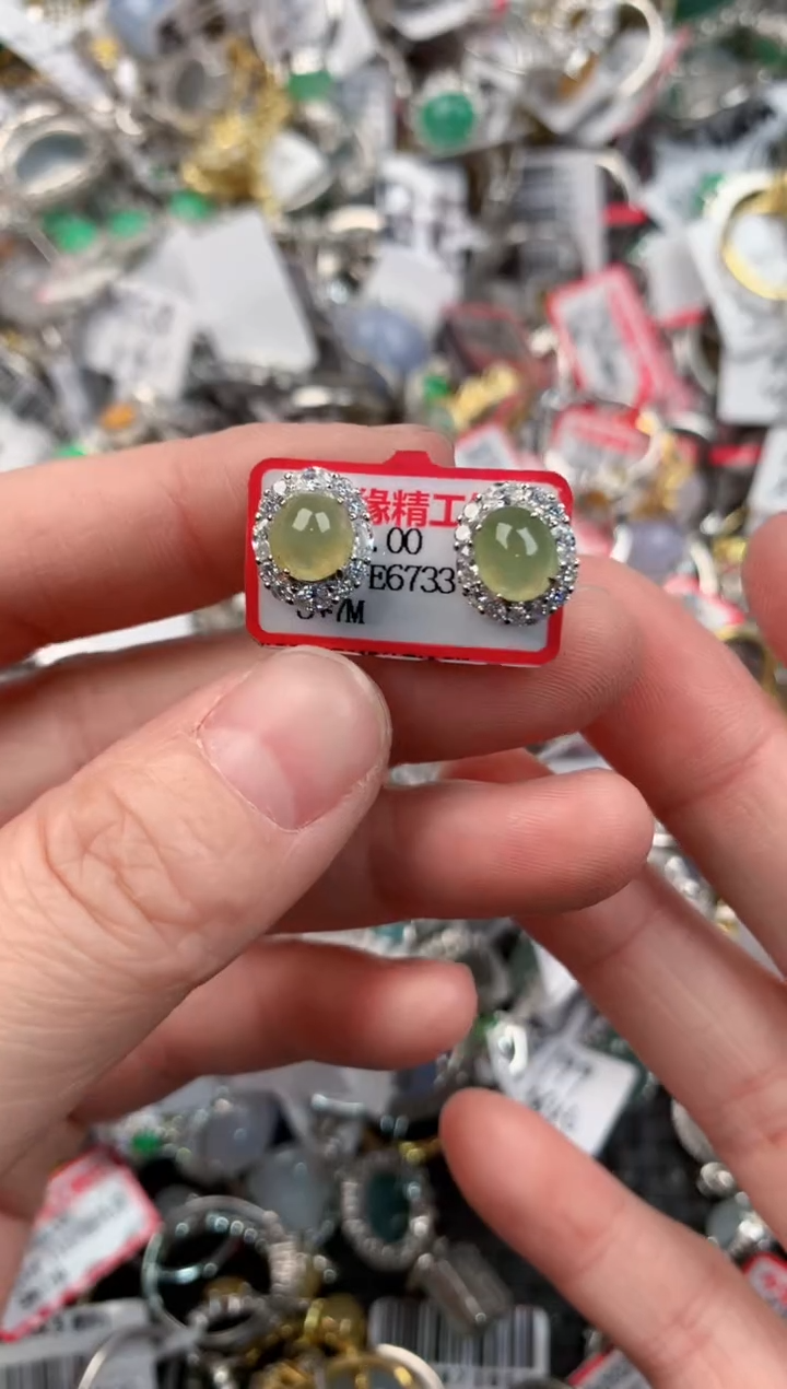 银S925镶嵌戒指翡翠333             1