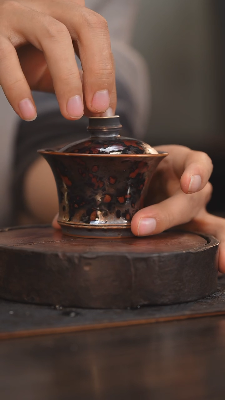 【闪购商品】杯126柴房陶瓷丨斑鹿系列盖碗