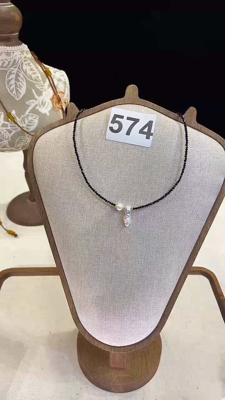 项链钛钢淡水珍珠574