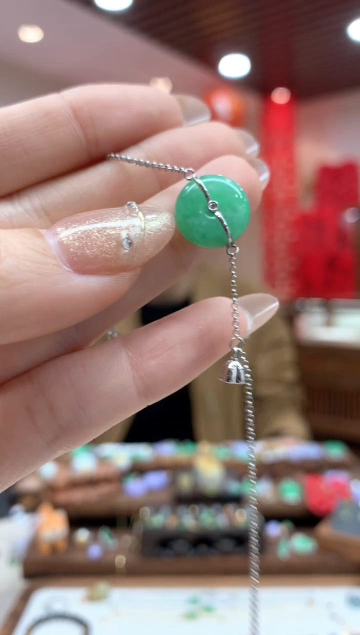 【闪购商品】翡翠手链18K金镶嵌手链