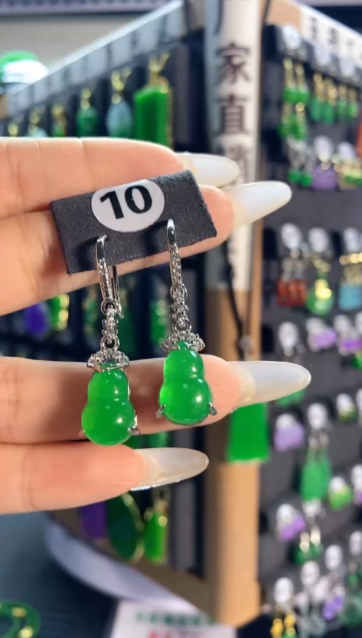 【闪购商品】翡翠耳饰银S925镶嵌10......