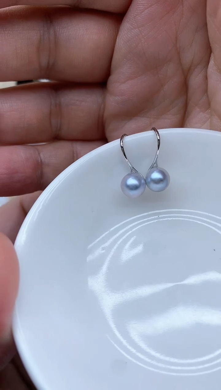 【闪购商品】海水珍珠耳饰银S925镶嵌6.5-7mm