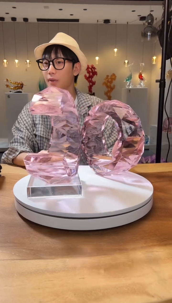 【闪购商品】茶宠巴比特美学 粉色一组光影之环带底座