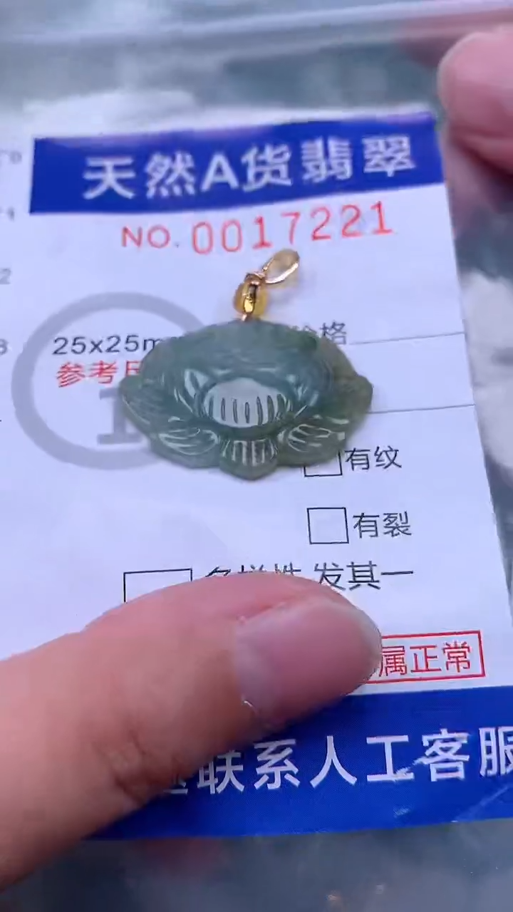 翡翠未镶嵌吊坠(不含链)1