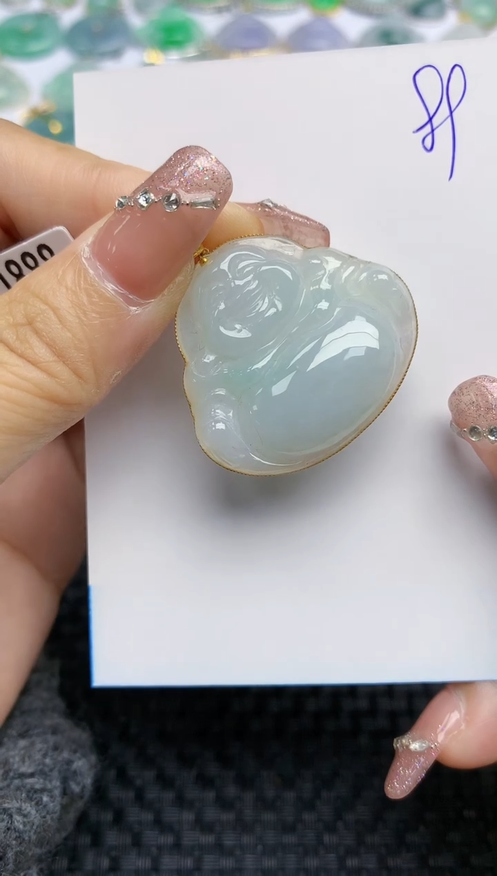 【闪购商品】翡翠颈饰18K金镶嵌天然A货翡翠 89