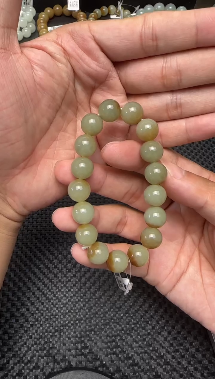 未镶嵌手串和田玉若羌糖青手串卡12