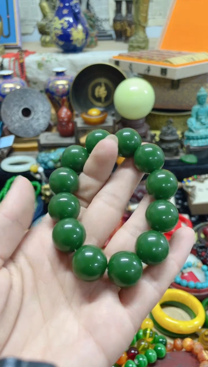 【闪购商品】和田玉（碧玉）手串未镶嵌主播推荐主播推荐