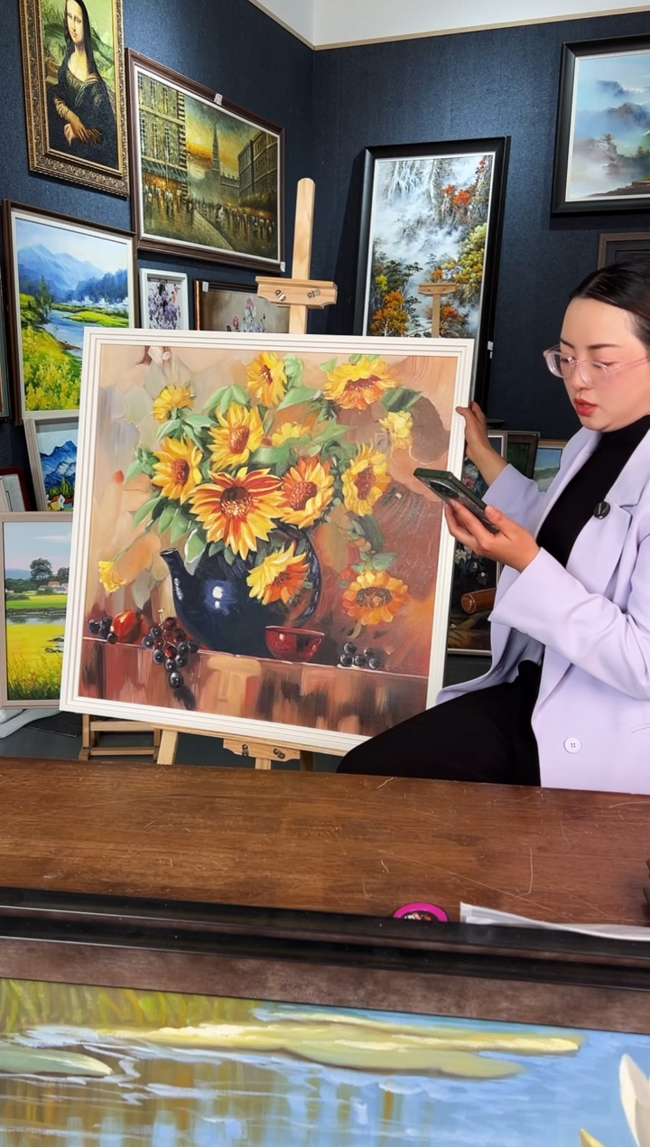 【闪购商品】油画12号 80*80 向日葵-手绘油画