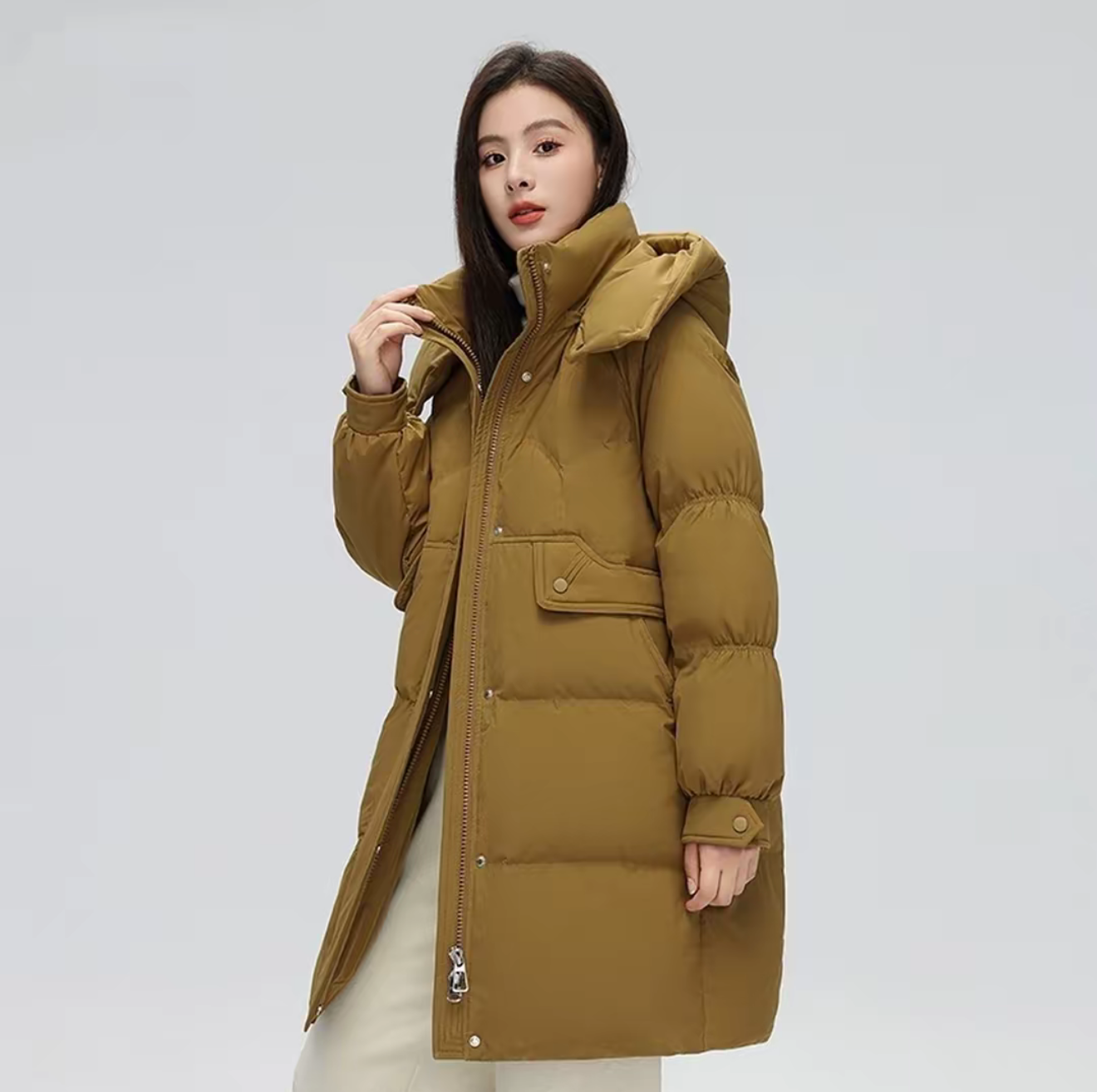 2025新款中长款长款过膝厚款秋冬外套时尚百搭女款情侣羽绒服