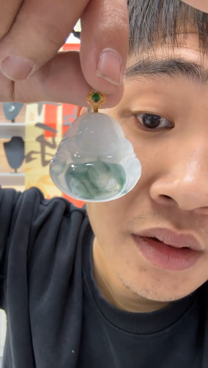 【闪购商品】翡翠颈饰18K金镶嵌天然翡翠A货孤品一件