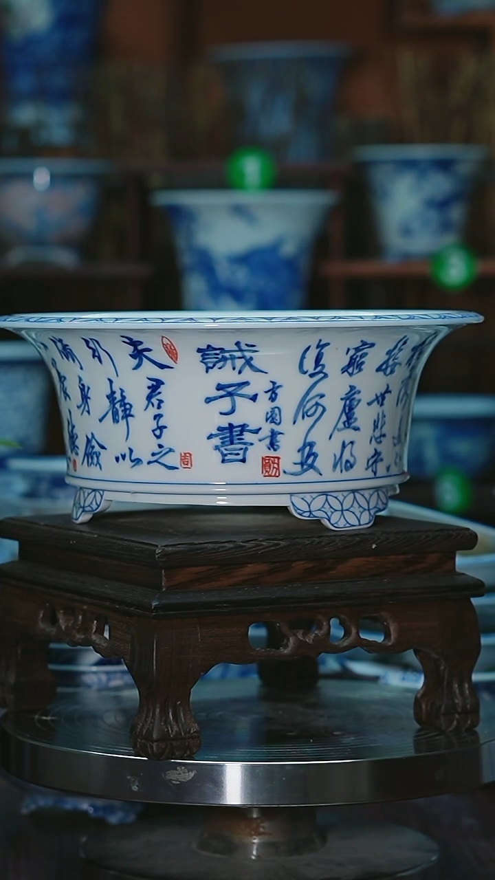 【闪购商品】摆件手绘陶瓷内口17高8深