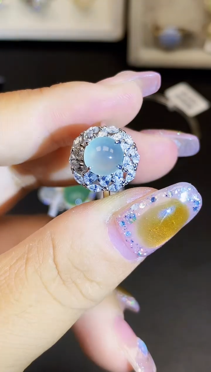 银S925镶嵌戒指翡翠2281