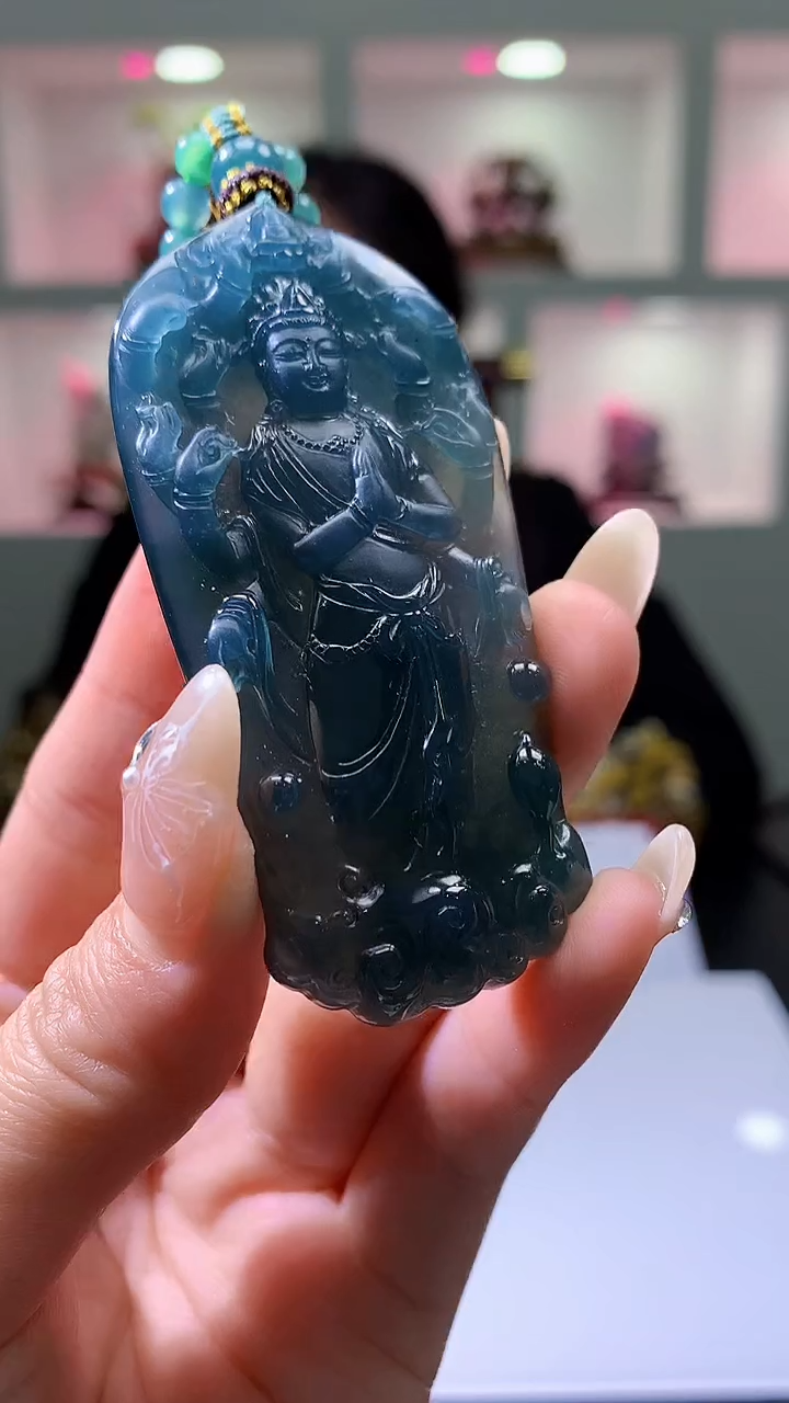 【闪购商品】定制翡翠未镶嵌8023jj-毛货挂件14赠珠链珠链