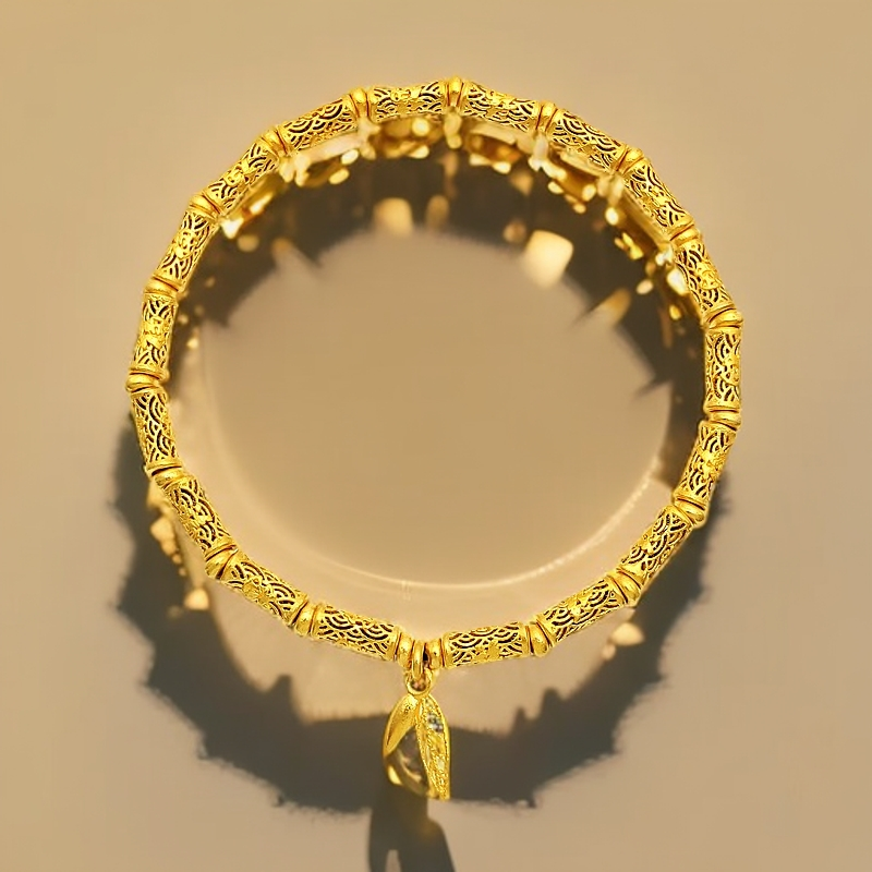 【梦金园】亿纯足金99999高精工气质轻奢时尚竹节手链