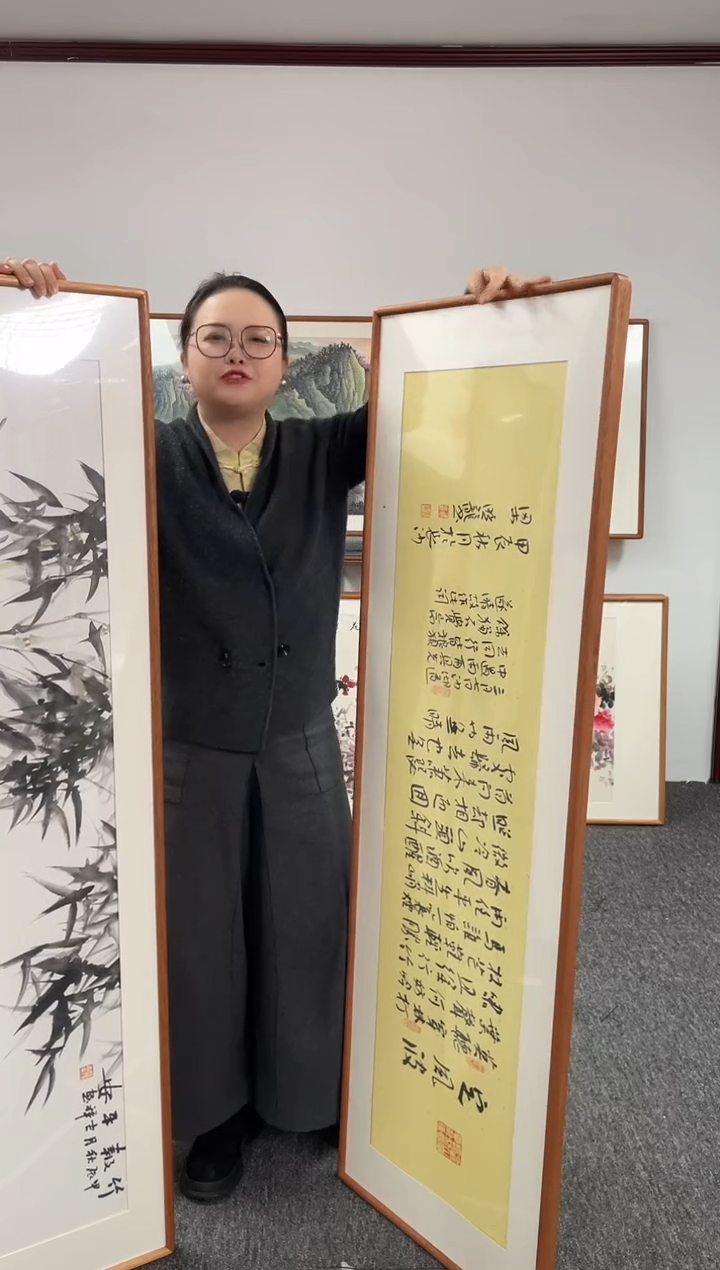 【闪购商品】国画一对国画155*45定风波+墨竹