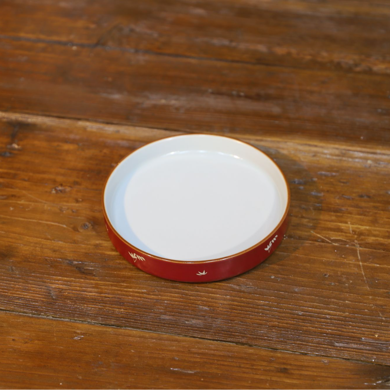 故宫红手绘手绘银竹圆形壶承