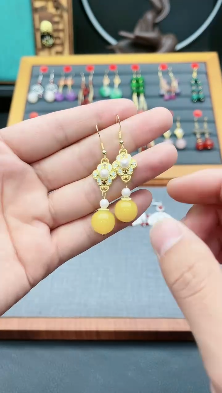 【闪购商品】玛瑙/玉髓耳钉银S925镶嵌330000