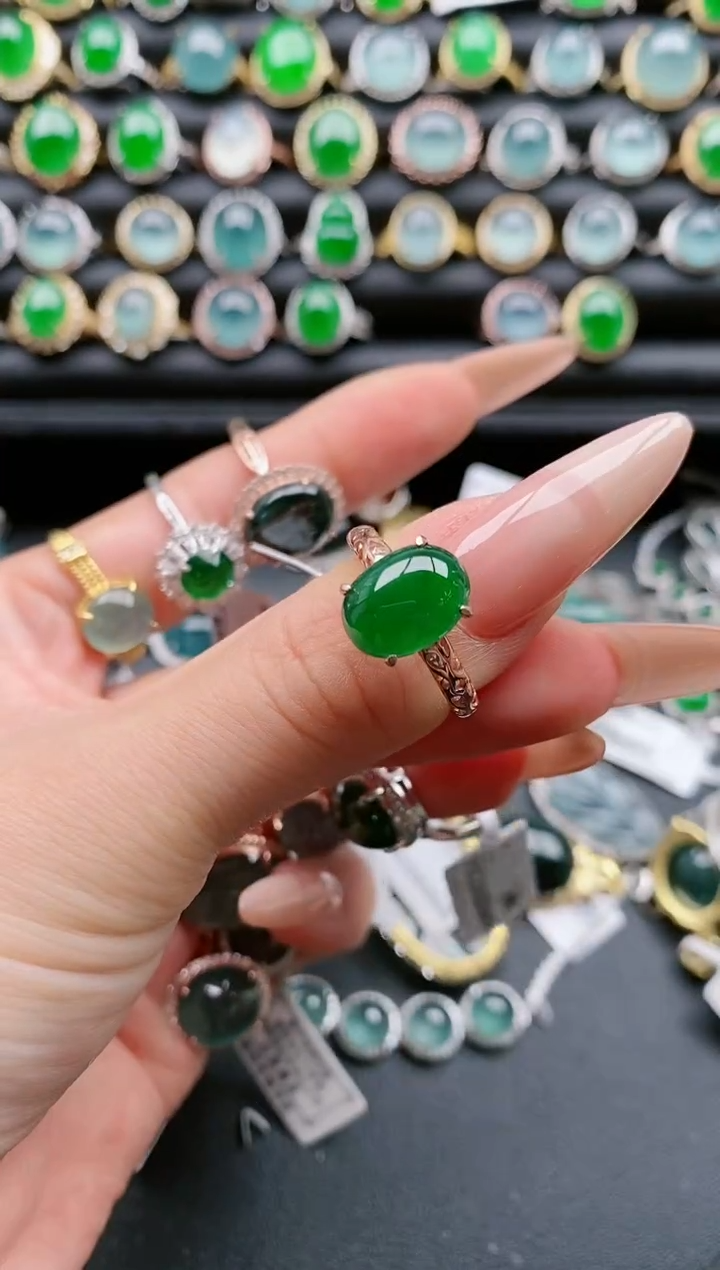 【闪购商品】翡翠戒指银S925镶嵌1111111