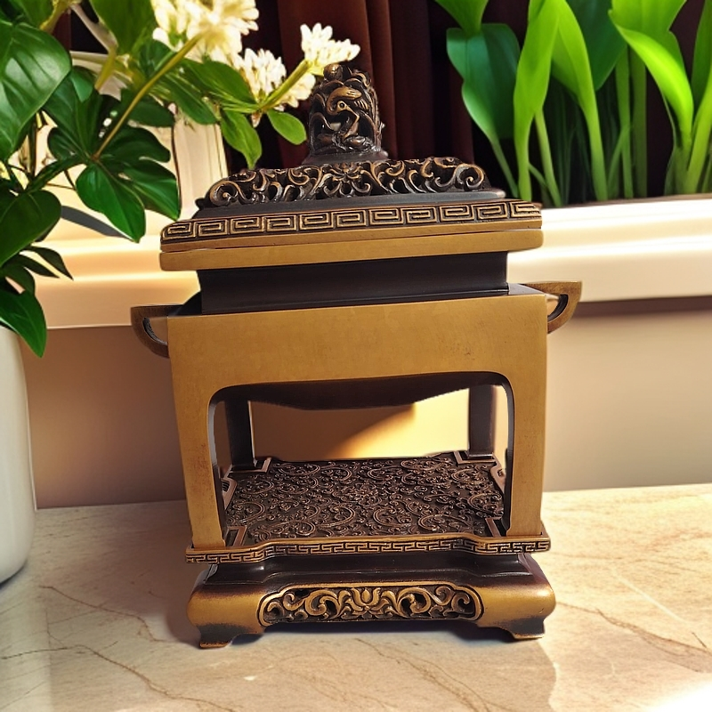 缠枝莲台机三件套熏炉