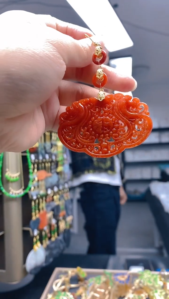 【闪购商品】翡翠耳饰合金0410翡翠耳钩一个