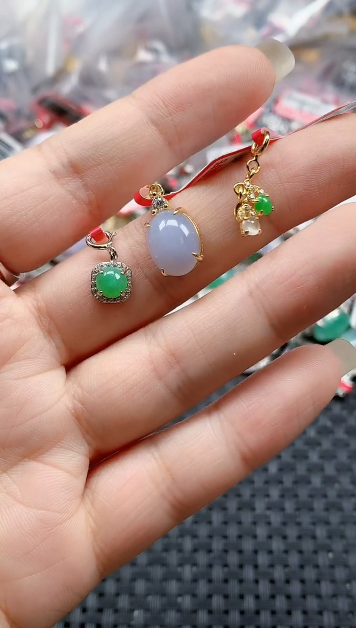 银S925镶嵌戒指翡翠天然A货缅甸翡翠