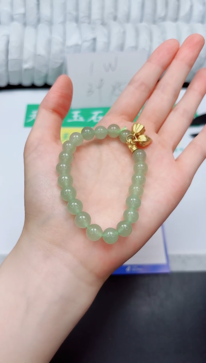 手镯石英质玉未镶嵌东陵绿手链主播同款一串