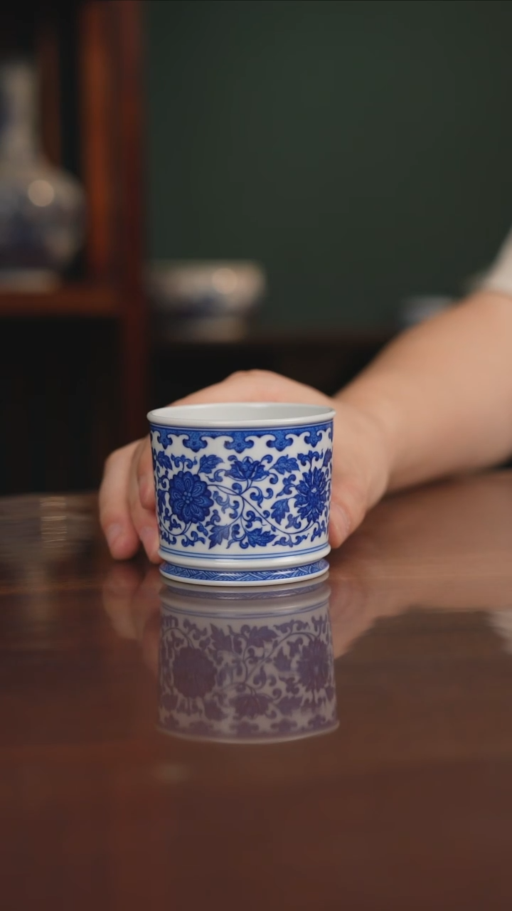 晓月柴窑 缠枝主人杯