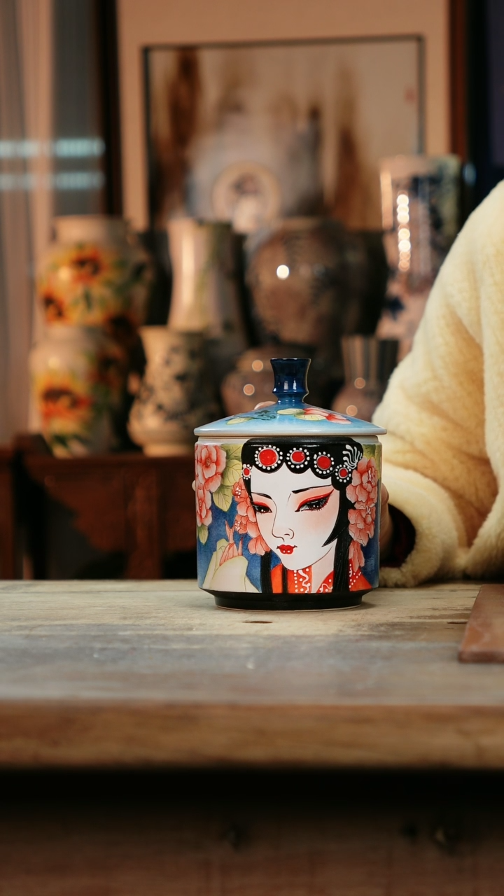 【闪购商品】瓷片景德镇纯手工釉下彩精品花瓶