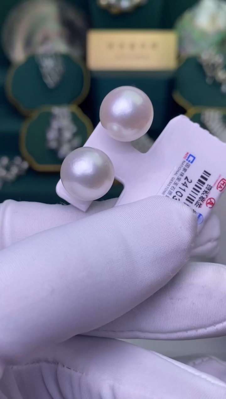 【闪购商品】海水珍珠耳饰银S925镶嵌13-14
