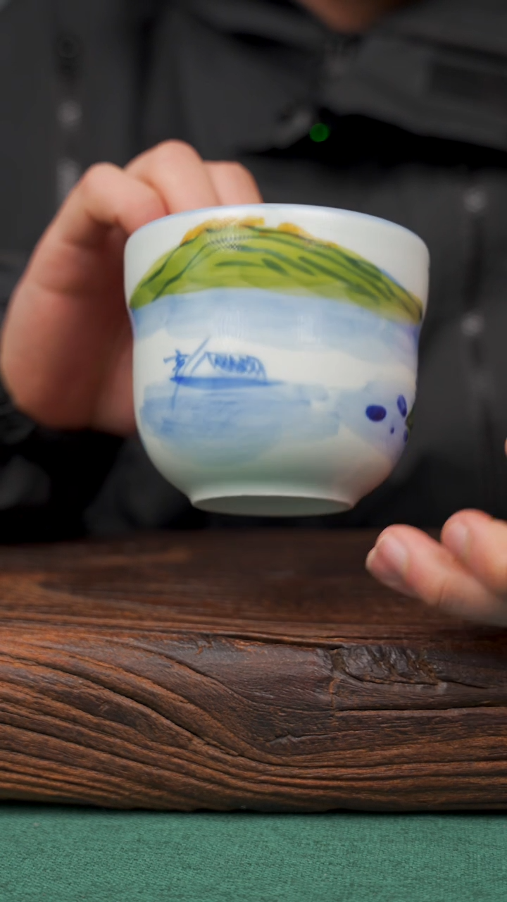 【闪购商品】瓷片99寻一缕瓷香杯釉下手工手绘瓷器