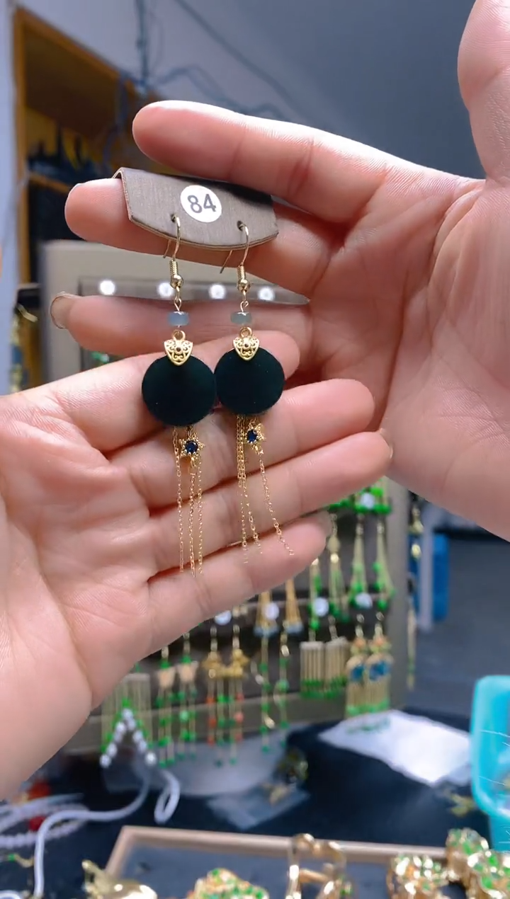 【闪购商品】翡翠耳饰合金0466翡翠耳钩