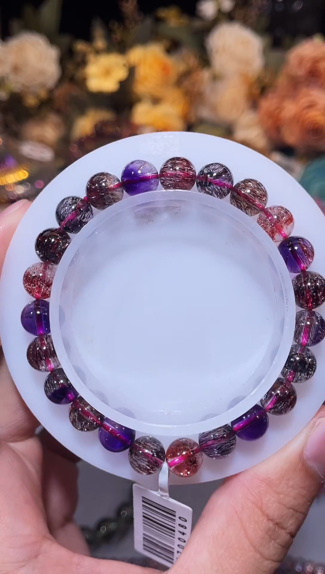 未镶嵌手链水晶黑加仑超七8m+