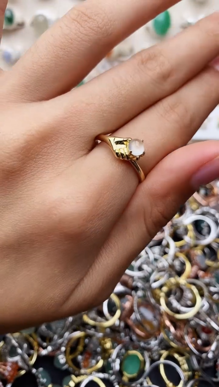 【闪购商品】翡翠戒指银S925镶嵌缅甸翡翠