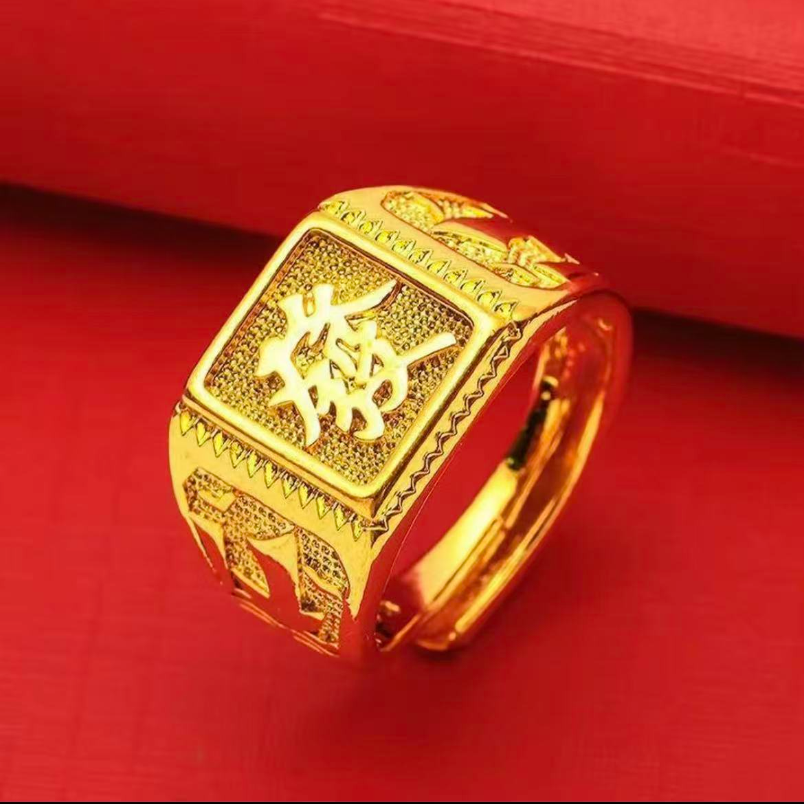 合金戒指 男款 经典小款《發》字活口 小戒指首饰09