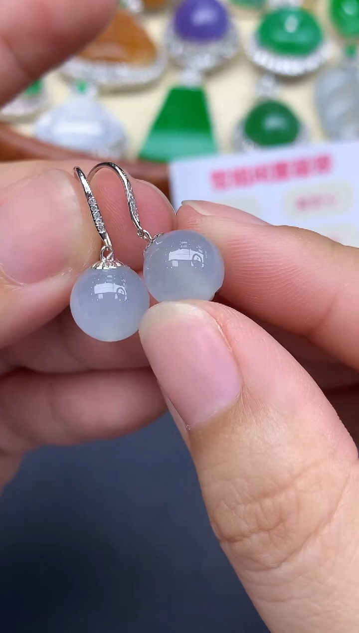 18K金镶嵌翡翠耳饰227-中国好珍宝